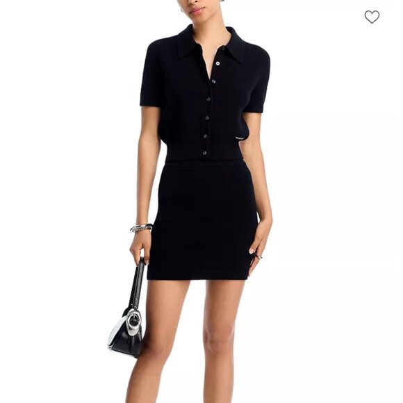 NEW Alexander Wang alexanderwang.t - Mini Skirt with Logo - Black - Small S - Picture 2 of 6